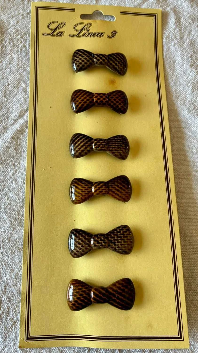 Conjunto Vintage La Linea com 3 Presilhas de Cabelo com Laço Marrom | Presilha